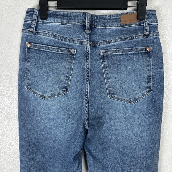 Judy Blue Relaxed Fit Jeans Womens Size 7/28 Medium Wash Raw Fray Hem - Picture 4 of 6